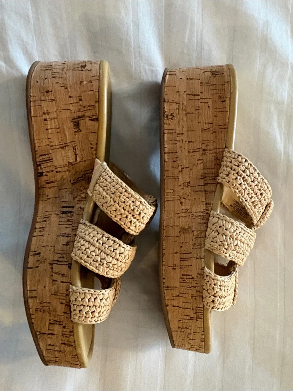 J. Crew Beige Woven Triple-Strap Slide Sandals